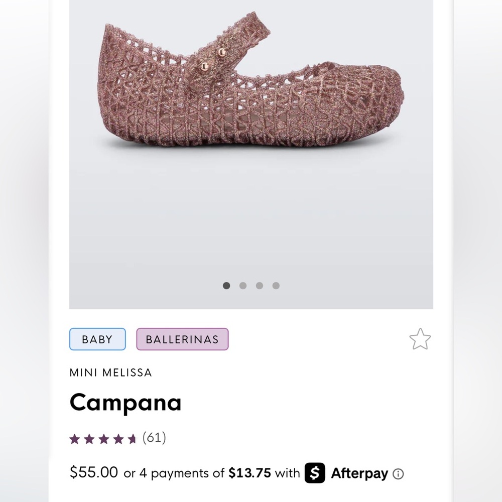 Mini Melissa Pink Baby Walker Flats with Glitter